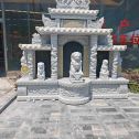 呼伦贝尔芝麻白中国黑石材套墓 花岗岩墓碑