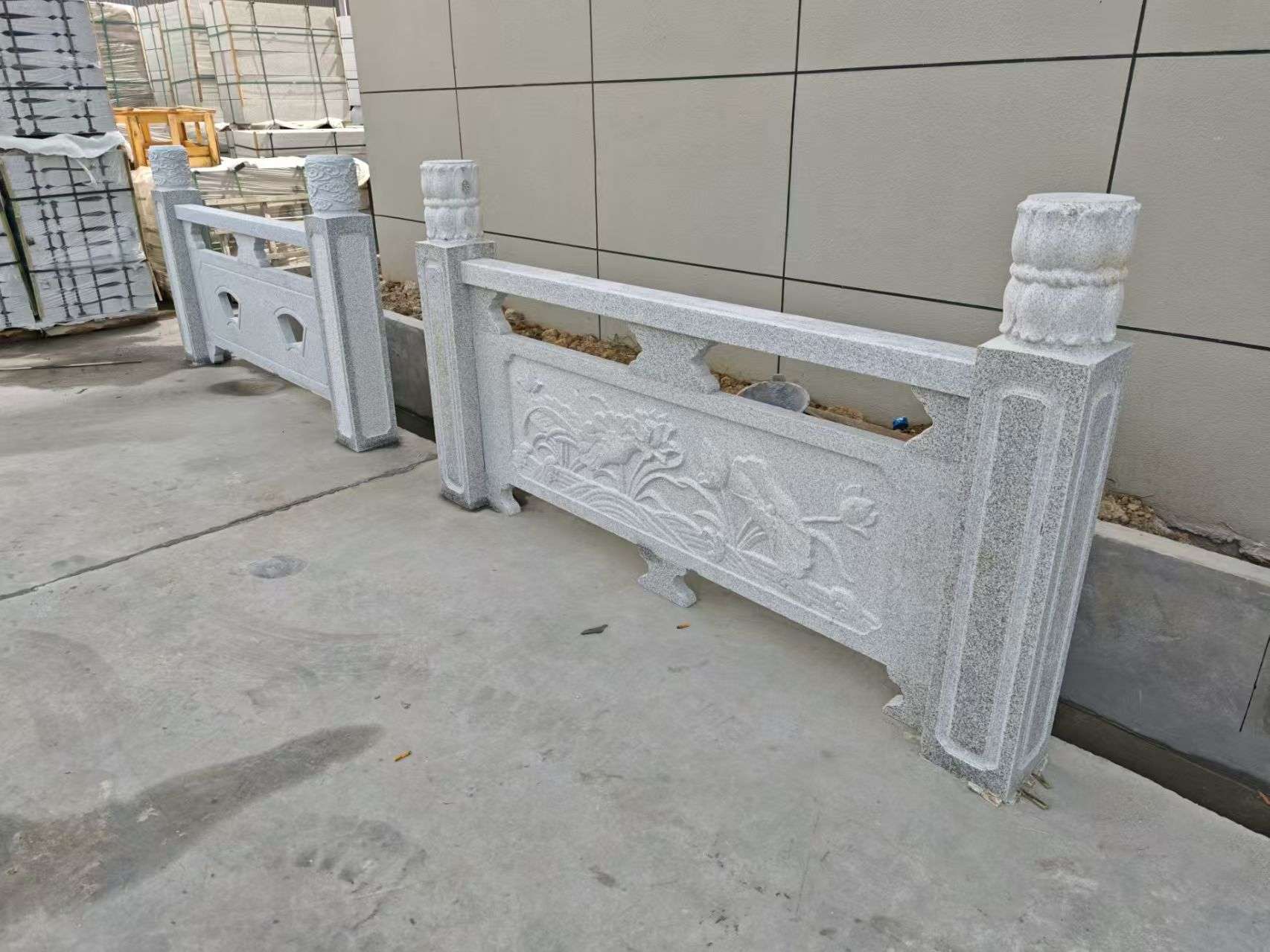 呼伦贝尔芝麻白河道栏杆 石材栏杆